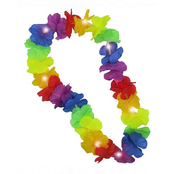 Colar Havaiano - Adereço de Carnaval  - Multicolorido  - Mod:197 - 01 unidade - Rizzo Embalagens