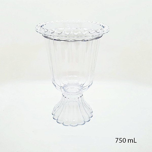 Mini Vaso Grego Plástico 750 mL - Transparente Cristal - 1 unidade - LSC Toys - Rizzo Embalagens