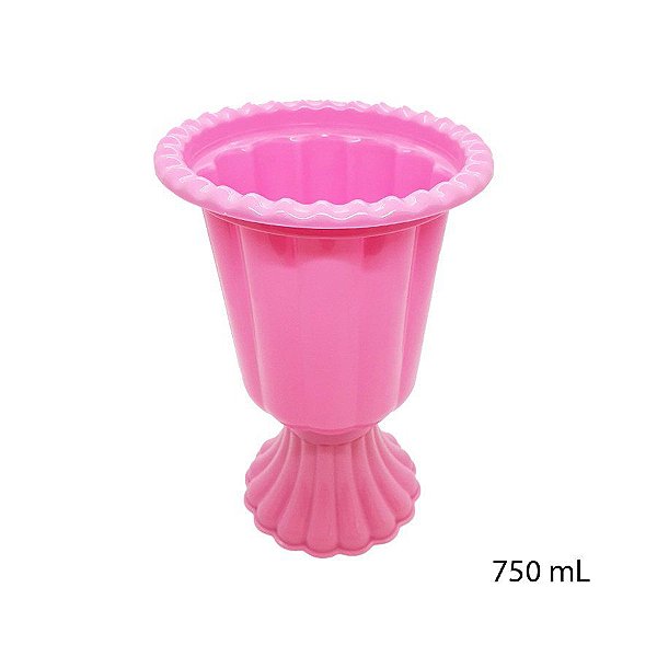 Mini Vaso Grego Plástico 750 mL - Rosa Bebê - 1 unidade - LSC Toys - Rizzo Embalagens