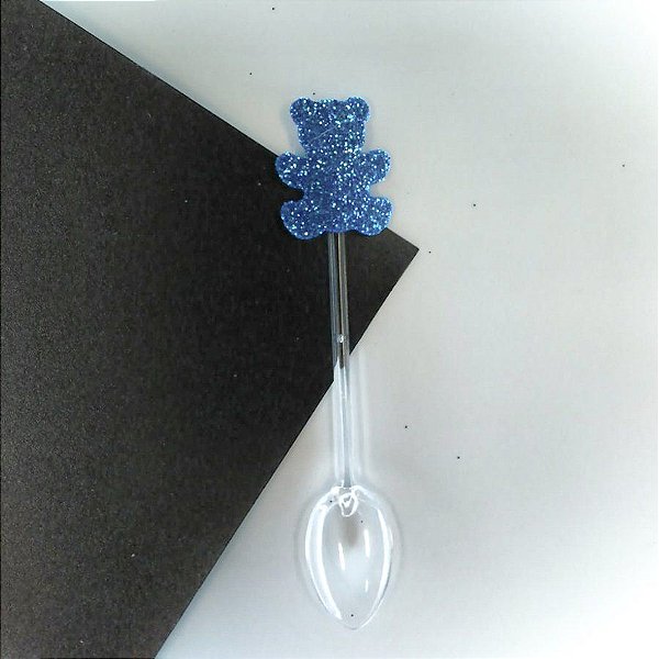 Colher Decorativa - Urso Azul - 10 unidades - Nelyzoca - Rizzo Embalagens