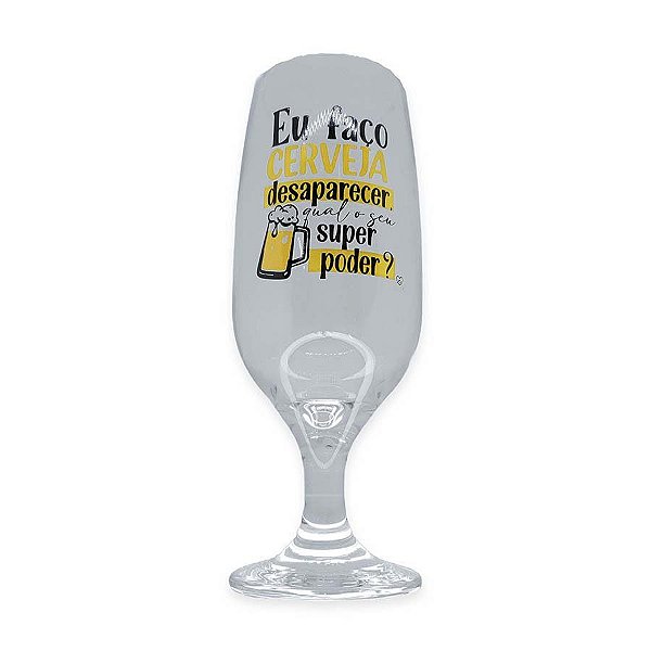 Taça Floripa Happy Beer - 300ml - Eu Faço Cerveja Desaparecer - 1 unidade - Allmix - Rizzo