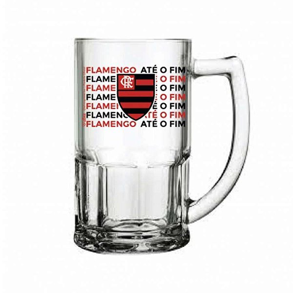 Caneca de Vidro Bristol - 340ml - Flamengo - 1 unidade - Allmix - Rizzo