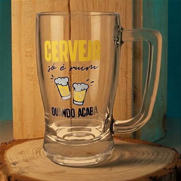 Caneca de Cerveja Happy Beer - 340ml - Quando Acaba - 1 unidade - Allmix - Rizzo