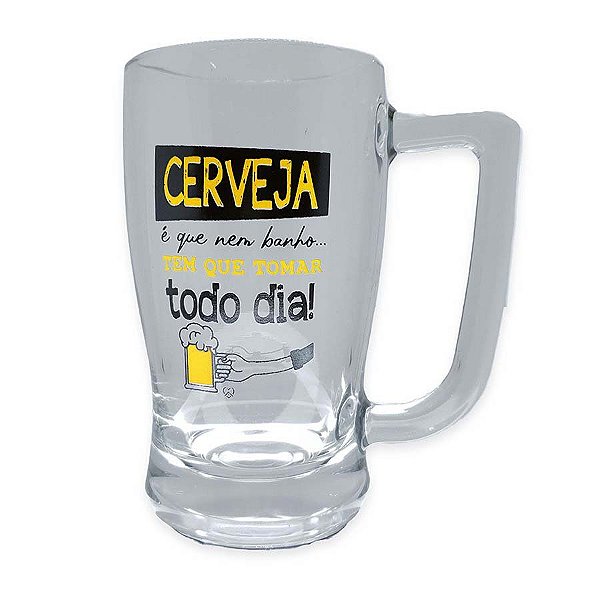 Caneca de Cerveja Happy Beer - 340ml - Todo Dia! - 1 unidade - Allmix - Rizzo
