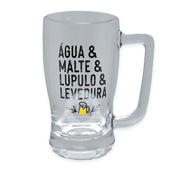 Caneca de Cerveja Happy Beer - 340ml - Água & Malte - 1 unidade - Allmix - Rizzo
