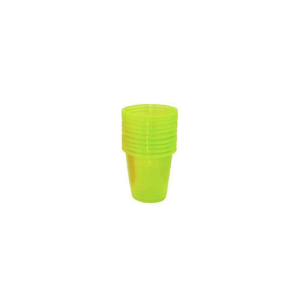 Copo 30ml Biodegradável Crystal Neon Verde - 10 Unidades - Trik Trik - Rizzo Embalagens
