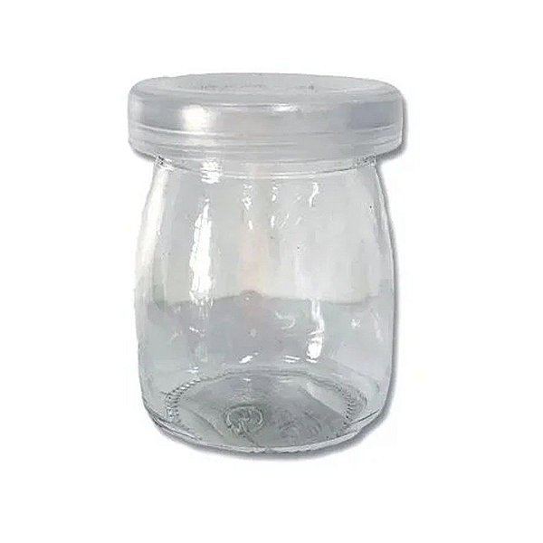 Pote de Vidro com Tampa de Plástico Transparente - 100ml - 7x5cm - 1 unidade - Rizzo