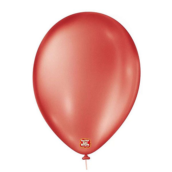 Balão de Festa Cintilante - 9 Pol. - Vermelho - 25 unidades - Balões São Roque - Rizzo Embalagens