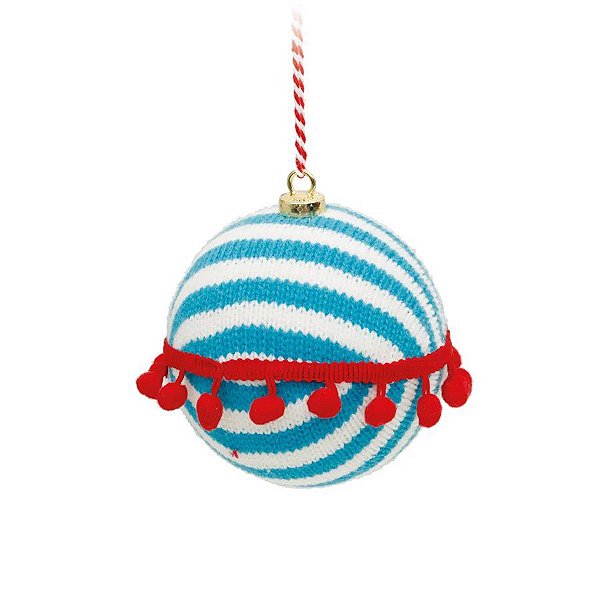 Bola de Natal Azul Branca e Vermelha - Vintage - ø 8 cm - 6 unidades -  Cromus - Rizzo - Rizzo Embalagens