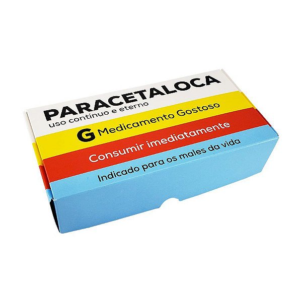 Caixa para Doces tipo Practice Divertida Remédio - "Paracetaloca" - 8 doces - 10 unidades - Ideia - Rizzo