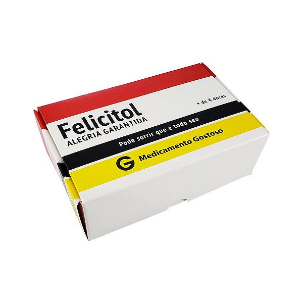 Caixa para Doces tipo Practice Divertida Remédio - "Felicitol" - 6 doces - 10 unidades - Ideia - Rizzo
