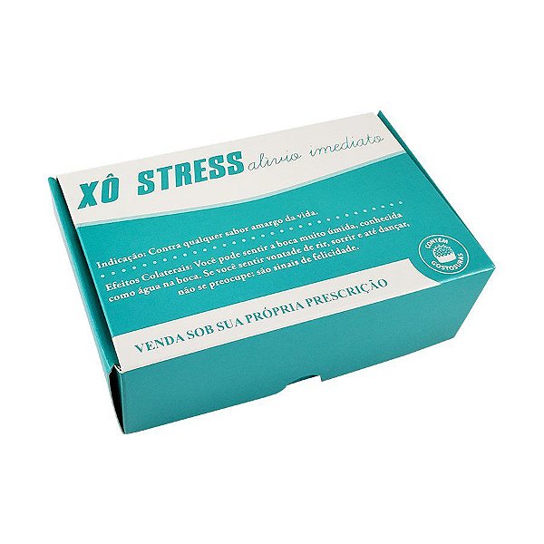 Caixa para Doces tipo Practice Divertida Remédio - "Xô Stress" - 6 doces - 10 unidades - Ideia - Rizzo