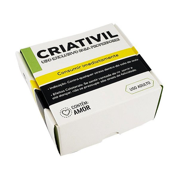 Caixa para Doces tipo Practice Divertida Remédio - "Criativil" - 4 doces - 10 unidades - Ideia - Rizzo Embalagens