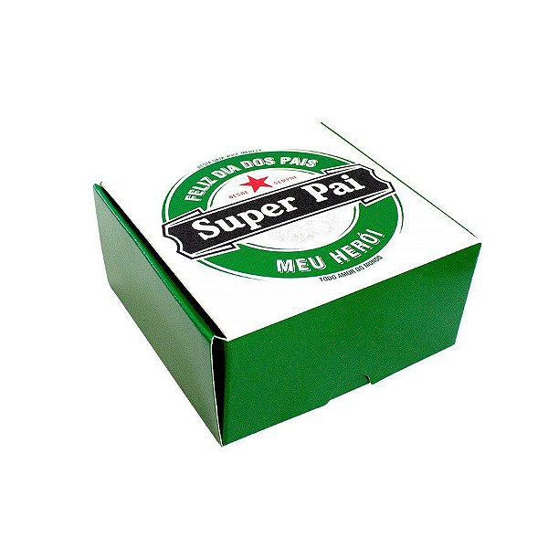 Caixa Para Doces tipo Practice Super Pai "Verde Estilo Cerveja" - 10 unidades - Ideia - Rizzo Embalagens