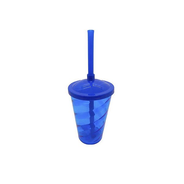 Copo de Plástico Twist Azul 400 mL - LSC Toys - 01 Unidade - Rizzo Embalagens