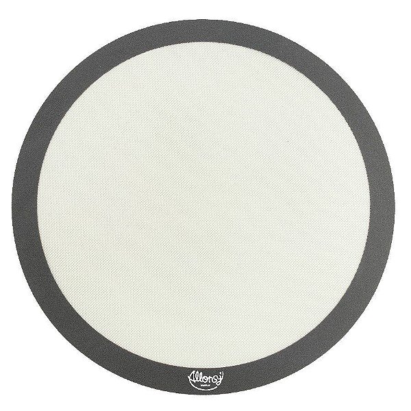Tapete Silicone - Redondo - 30x30 Cm Branco e Cinza - Com Fibra De Vidro - 1 unidade - Cromus Linha Profissional Allonsy
