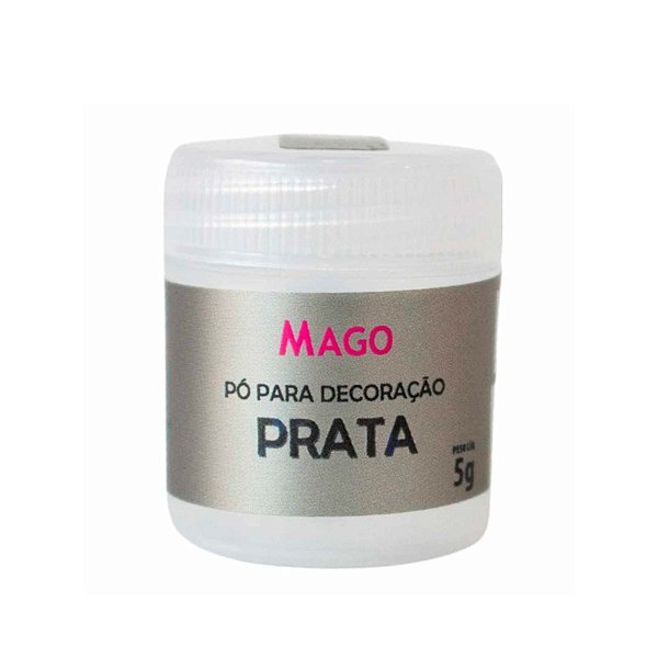 Pó para Decoração Prata 5g - 1 Unidade - Mago - Rizzo