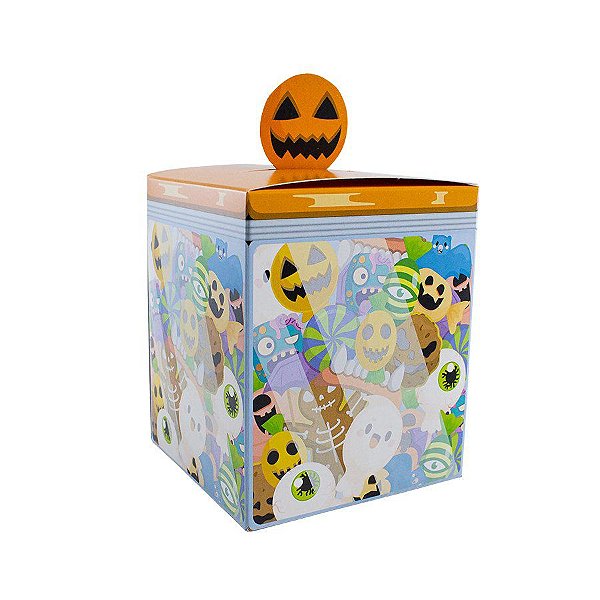 Caixa Pop-Up para Lembrancinhas Halloween Ilustrações Diversas - "Doces ou Travessuras" - 10 unidades - Ideia - Rizzo Embalagens