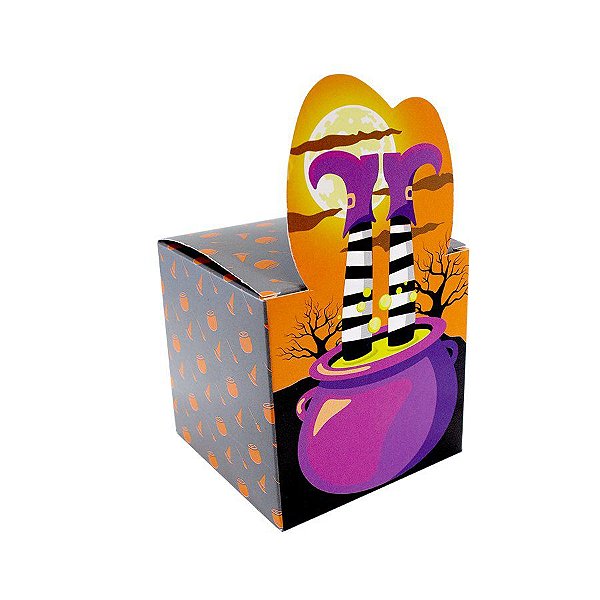 Caixa Pop-Up para Lembrancinhas Halloween - "Caldeirão de Poção" - 10 unidades - Ideia - Rizzo Embalagens