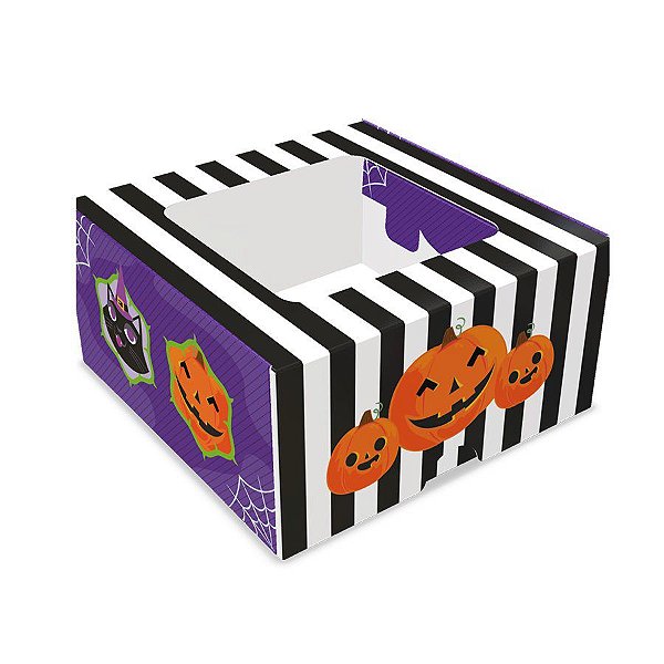 Caixa para Doces tipo Practice com Visor - "Halloween" - 10 unidades - Ideia - Rizzo Embalagens