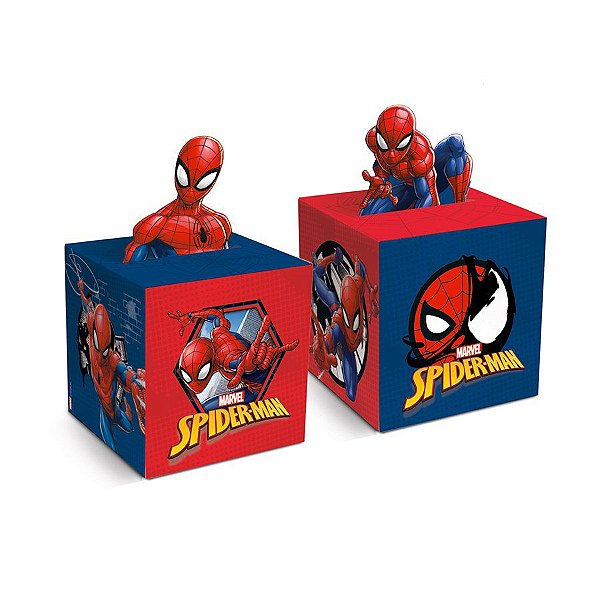 Caixa Pop-Up para Lembrancinhas Spider Man - Homem Aranha - 10 unidades - Cromus - Rizzo
