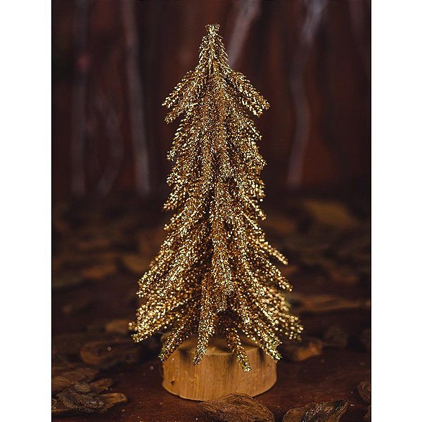 Árvore Decorativa - Dourada - 27 x 8cm - Cod.EN1006 - 1 unidade - Rizzo Embalagens