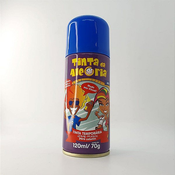 Tinta Spray para Cabelos 120 mL - Azul - Tinta da Alegria - 1 unidade - Rizzo