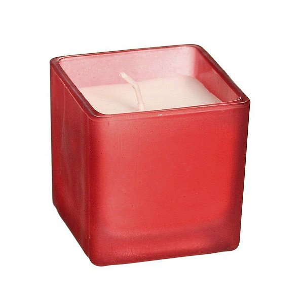 Vela Aromática - Vanilla (Baunilha) - Vermelho Quadrado - 1 Unidade - Cromus  Natal - Rizzo Embalagens