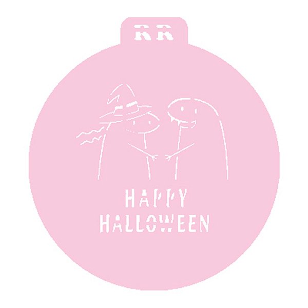Stencil Redondo Flork - Ref 8 Happy Halloween   - 1 unidade - RR Cortadores - Rizzo