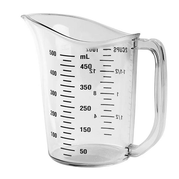 Medidor Copo Sem Tampa - Plástico Policarbonato - 500Ml - 1 unidade - Cromus Linha Profissional Allonsy - Rizzo