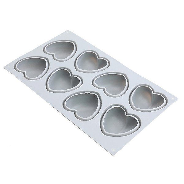 Forma De Silicone 29,5x17,6x4Cm - Coração Liso  - 1 unidade - Cromus Linha Profissional Allonsy - Rizzo