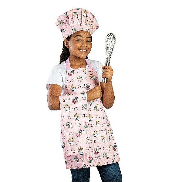 Uniforme Infantil Conjunto Chef  - Cupcake - 3 unidades - Cromus Linha Profissional Allonsy - Rizzo