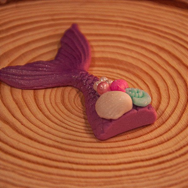 Confeitos De Açúcar - Cauda Sereia Lilas - 7,5cm x 5,5cm - Cod. FDM033 - 2 unidades - Rizzo