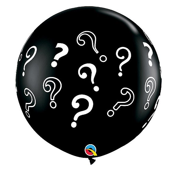 Balão Gigante em Látex 3ft (90 cm) - Question Marks (Chá Revelação) - 2 Unidades - Qualatex - Rizzo