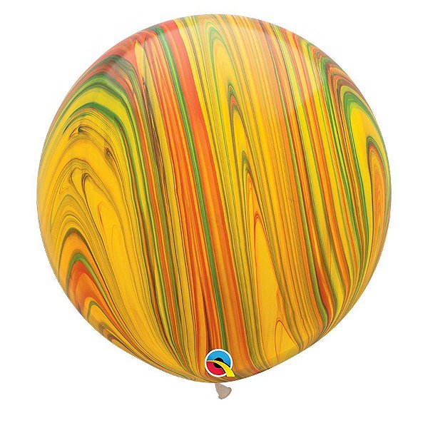Balão Gigante em Látex 3ft (90 cm) - Traditional Superagate (Tradicional SuperAgate) - 2 Unidades - Qualatex - Rizzo