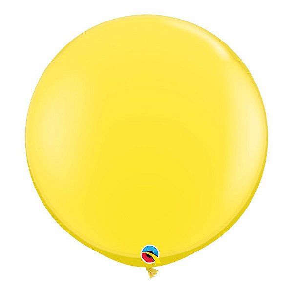 Balão Gigante de Festa em Látex 3ft (90 cm) - Yellow (Amarelo) - 2 Unidades - Qualatex - Rizzo