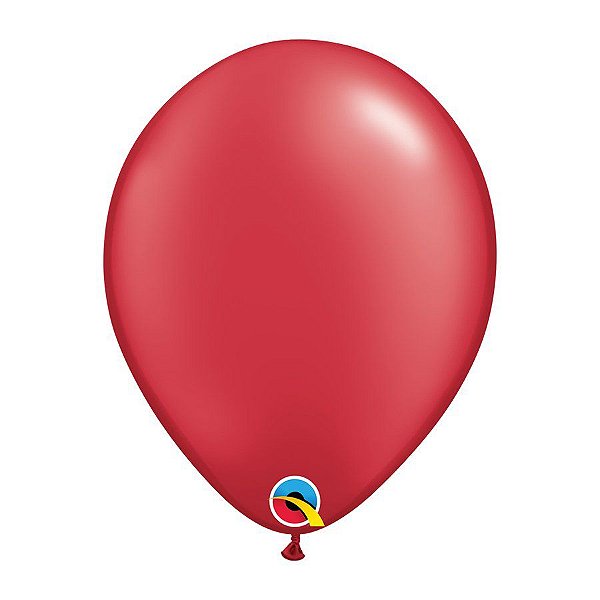 Balão de Festa Látex Liso Pearl (Perolado) - Ruby Red (Vermelho Rubi) - Qualatex - Rizzo