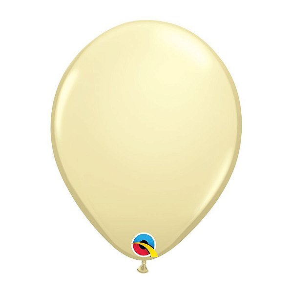 Balão de Festa Látex Liso Sólido - Ivory Silk (Marfim Acetinado) - Qualatex - Rizzo