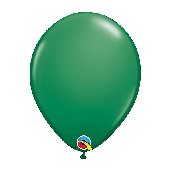 Balão de Festa Látex Liso Sólido - Green (Verde) - Qualatex - Rizzo