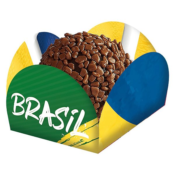 Porta Forminhas Brasil Copa 2022 - 40 unidades - Festcolor - Rizzo Embalagens