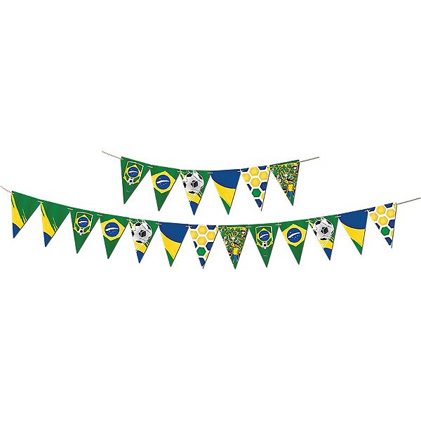 Faixa Decorativa Brasil - Verde e Amarelo - Copa 2022 - 1 unidade - Festcolor - Rizzo Embalagens