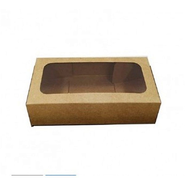 Caixa para Chocolate Kraft - 10 Gomos - 16,5 x 8,5 cm - 10 Unidades - Crystal - Rizzo Embalagens