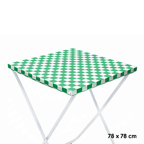 Toalha Plástica Cobre Manchas Perolizada - 78 x 78 cm - Xadrez Verde Bandeira - 10 unidades - CampFestas - Rizzo Embalagens