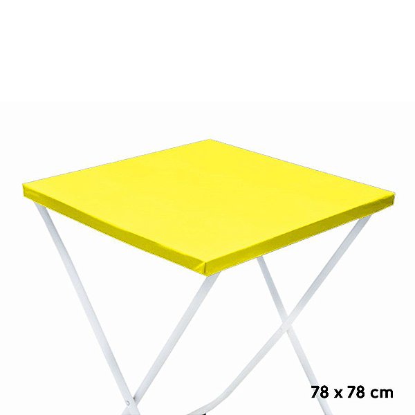 Toalha Plástica Cobre Manchas Perolizada - 78 x 78 cm - Amarela - 10 unidades - CampFestas - Rizzo Embalagens
