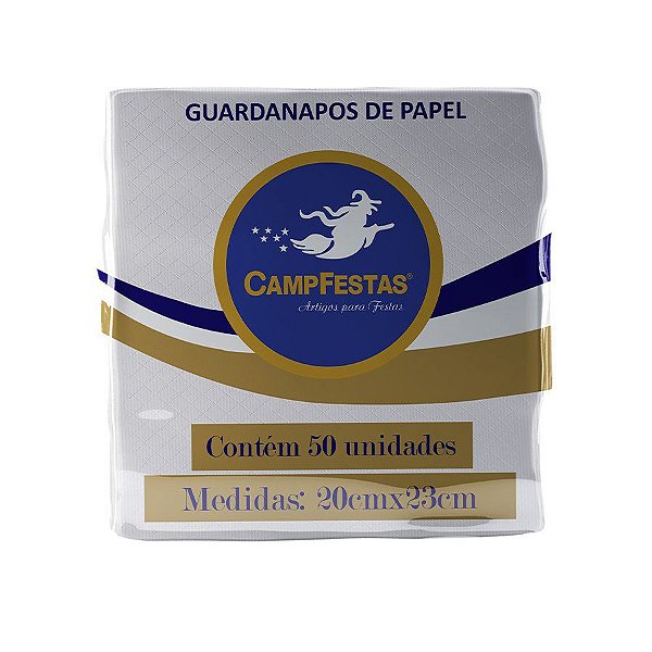 Guardanapo Crepado - Branco - 50 unidades - CampFestas - Rizzo