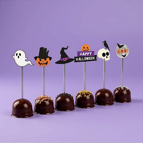 Pick Decorativo para Doce - Halloween - Scary Night  - 12 unidades - Cromus - Rizzo