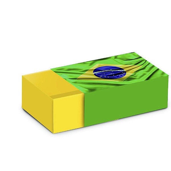 Caixa Com Luva - Bandeira Do Brasil - 6,5cm x 9cm x 3,5cm - 8 unidades - Cromus - Rizzo