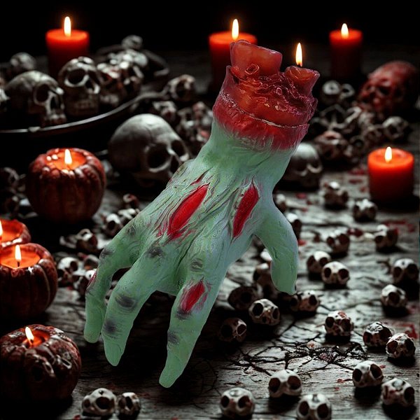 Enfeite Decorativo de Halloween Com Som e Movimento - Mão de Zumbi - 1 unidade - Cromus - Rizzo