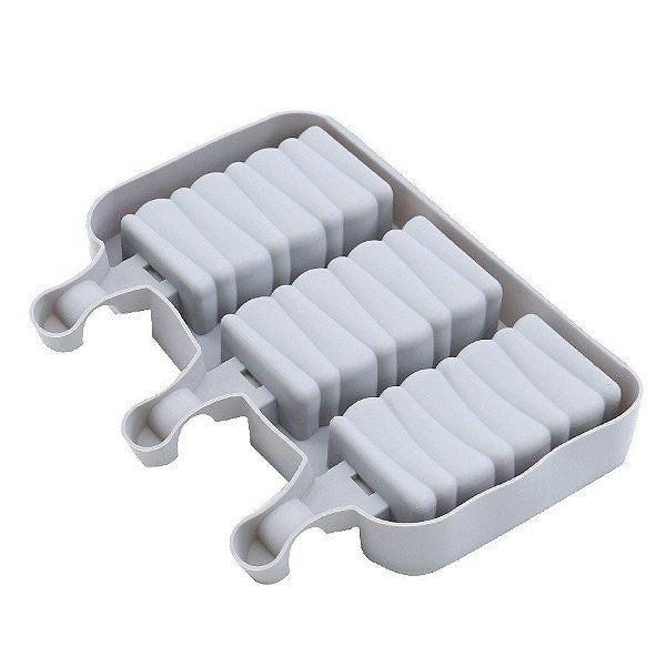 Forma Silicone 19X14,5X2,5Cm - Picole Cakesicle 3 Cav  - 1 unidade - Cromus Linha Profissional Allonsy - Rizzo