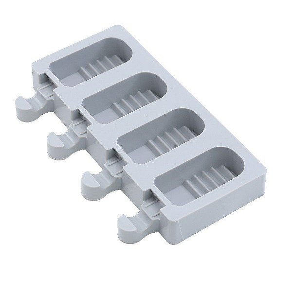 Forma Silicone - 19,8X11,5X2,5Cm - Picole Cakesicle 4 Cav  - 1 unidade - Cromus Linha Profissional Allonsy - Rizzo